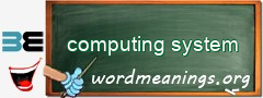 WordMeaning blackboard for computing system
